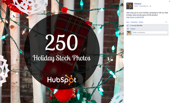 HubSpotの写真素材をFacebook投稿と組み合わせた例