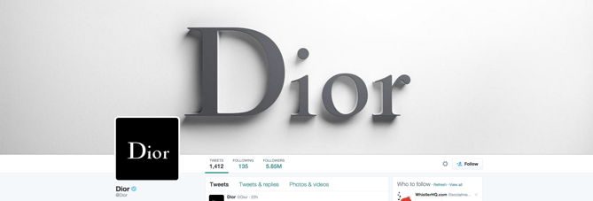 DiorのTwitterカバー写真