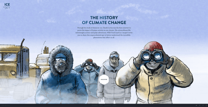地球温暖化の歴史のウェブデザイン例