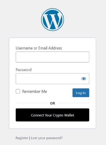 Unlock Protocolプラグインによって作成された、暗号通貨ウォレットへの接続オプションを搭載するWordPressプラグインページ