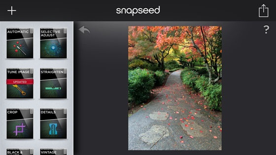 Snapseedの画像補正の例