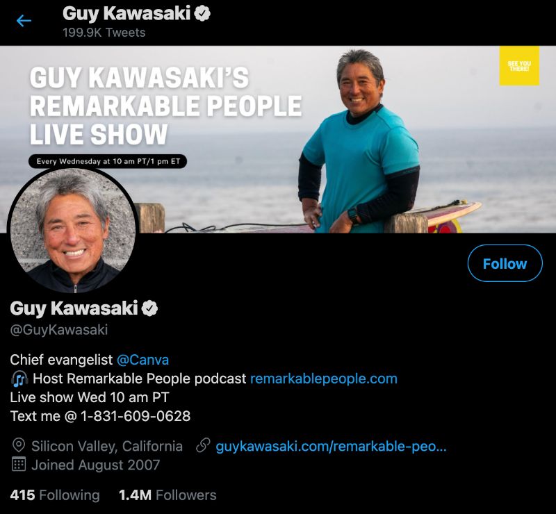 Guy Kawasaki氏、Twitterでフォローしておきたいコンテンツマーケター
