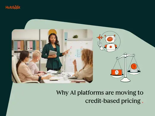 Woman speaking to coworkers about usage-based AI pricing